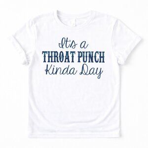 Throat Punch Day Funny Graphic T Shirt Trendy Boutique Style Tee Womens White